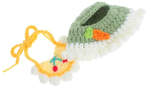 Gatuida Cappello Intrecciato per Bambola Copricapo per Bambole Bavaglino per Bambole Costume da Bambola Accessori Creativi Vestibilità Comoda Materiale in Cotone Facile da Pulire per Feste