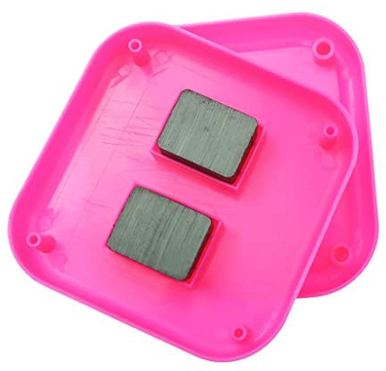Fyrkantig magnetisk nålkudde nålsömnad organiserare rosröd, 8,5 x 8,5 cm