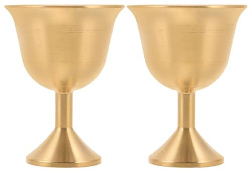 Cabilock 2 Piezas Copa De Latón Clásica Copas De Comunión De Metal Cáliz Ceremonial Para Agua Santa Tallos Para Rituales Celebraciones y Fiestas De Boda