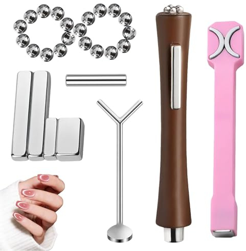 NIYATA 28PCS Cat Eye Nail Magnet Set, 3-in-1 Magnetic Tool with Powerful Suction for Cat Eye Gel Polish, DIY Nail Art Designs for Home & Salon
