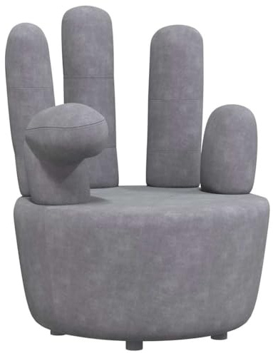 Mhdvray Handform Sessel Grau Samt 73,5x73,5x95 cm Modernes Loungesessel mit Holzgestell Bequemer Lesesessel für Wohnzimmer Schlafzimmer Balkon kleine Räume
