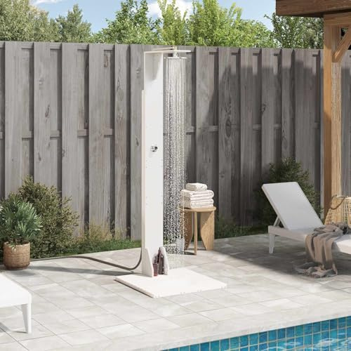 Generico Doccia da Esterno 214,5 cm Bianco,Piscine e Spa,Accessori per Piscina e spa-886345