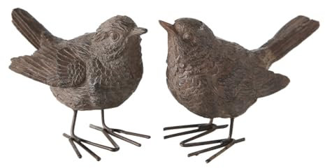 Vogelfigur, Gartenfigur Spatz in antikbraun aus Kunstharz,1 Stück sortiert, ca. 6 cm hoch