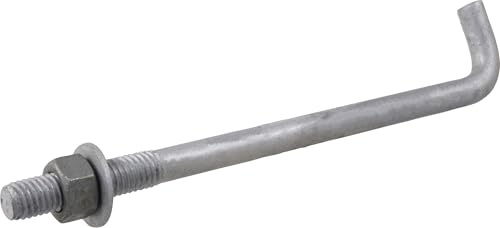 Hillman 5/8 x 12-Inch Anchor Bolt for Standard Building, Attaches Structures to Concrete, 10-Pack, 260293