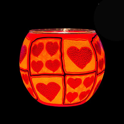 Värmeljushållare ljusglas rund ljushållare glas värmeljus votivglas (hjärtan 1 21310)