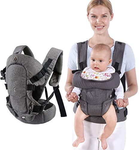 Baby Carrier, Baby Carriers from Newborn,Baby Toddler Carriers Accessories Cozy Baby Holder Carrier,Adjustable Babies Wrap Front Back Support for Infants 7-45lbs Girl and Boy-Grey