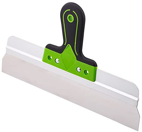 Mivos Flächenspachtel Breitspachtel aus Rostfreiem Edelstahl 350 x 60 mm - Fassadenspachtel mit 60 mm Klingenlänge - Glättspachtel 350 mm Breit mit Softgriff - Made in EU