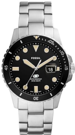 Fossil Watch for Men Fossil Blue, Quartz Movement, 42 mm Silver Stainless Steel Case with a Stainless Steel Strap, FS5952