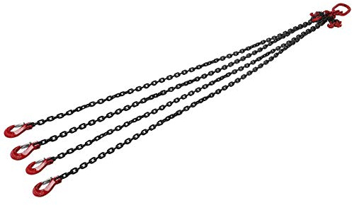 Braca a Catena a 4 Trefoli, 2 M Gancio Catena 4T con Gancio Accorciatore Gancio Catena per Gru Catena Forestale Catena per Molatura, per Operazioni di Sollevamento in Miniere,