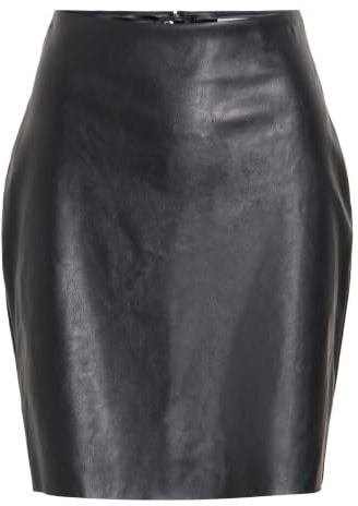 VILA Femme Vidagmar Hw PU - Noos Jupe en Cuir Synthétique, Noir, 40 EU