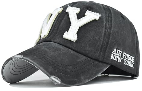 FVKTHNVS Washed NY Baseball Cap Große Stickerei Unisex Outdoor Cap Dad Hat