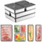 Kongming Embutido Nevera Cajas Organizadoras con tapa Acero Inoxidable 304 Recipientes Herméticos para Alimentos Organizador Frigorifico Porta Embutidos para almacenaje quesera, fiambre (6 piezas)