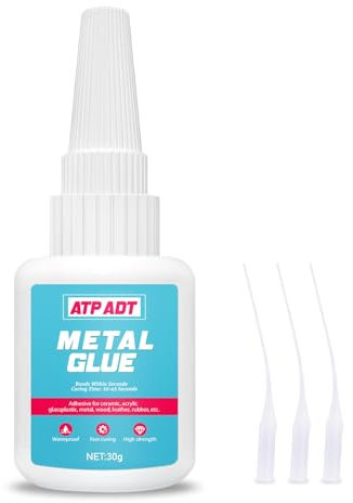ATP ADT 30g Glue for Metal, Instant Strong Adhesive Metal Glue with Anti-Clog Cap Ideal for Steel, Zinc, Aluminum, DIY, Jewelry and Model Building & Repairs