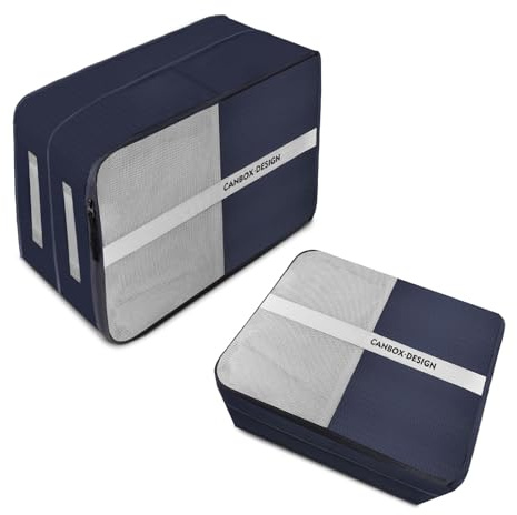 CANBOX Kompressions-Packwürfel 2er-Set – Erweiterbare, Wasserdichte Gepäckorganizer mit 50% Platzersparnis – Ultraleichte Reise-Essentials für Handgepäck & Rucksackreisende