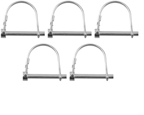 Lot de 5 goupilles pliantes tubulaires avec verrous à ressort fiables, solution parfaite pour remorques et camions (6 x 45)