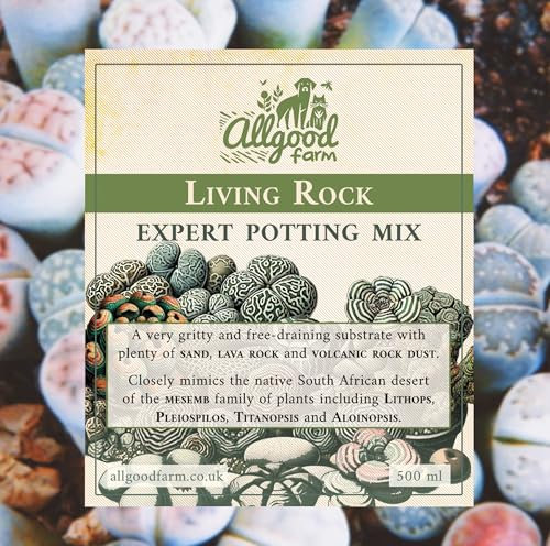 Allgood Farm Living Rock Soil - Expert Potting Mix for Lithops, Mesemb, Titanopsis, Aloinopsis, succulents (1 Litre)