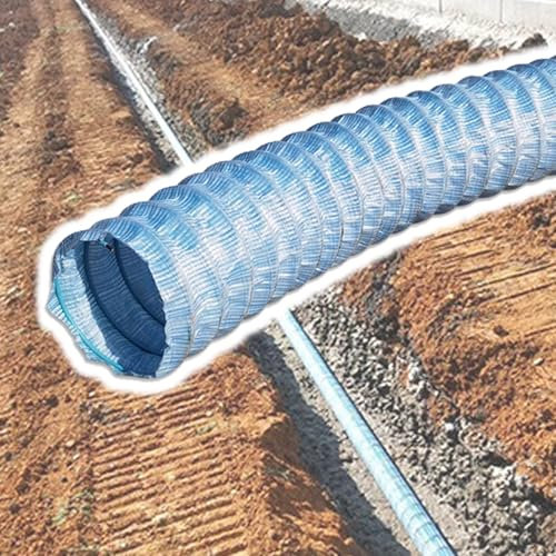 KOQENAG Tubo di Drenaggio Flessibile Blu da 5 Cm, 8 Cm, 10 Cm E 15 Cm, Tubo di Drenaggio per Terreni, Il Tessuto Non Tessuto Filtra I Detriti, per Il Drenaggio di Giardini, Marciapiedi(D 10cm(4in))