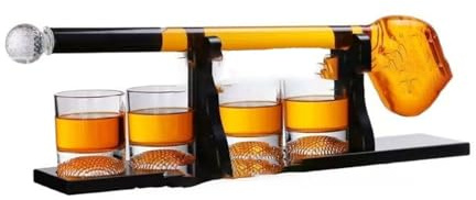 Decantador Whisky - Decantador Vino, Decantadors De Whisky Con Forma De Palo De Golf (incluye 4 Tazas), Decantadors De Whiskys Con Forma De Bate De Béisbol (incluye 4 Tazas)(Golf Clubs)