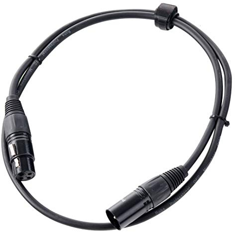 Pronomic Stage XFXM-1 Mikrofonkabel XLR 1 m Schwarz, Länge: 1m, 226 mm² | Professionelles, symmetrisches XLR-Kabel, Stecker: XLR female 3-pol ? XLR male 3-pol, Aderquerschnitt: 0, 226 mm²