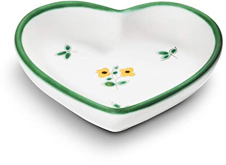 GMUNDNER KERAMIK Herzschale Grösse: l= 8.8 cm x b= 10 cm x h= 2.4 cm Streublume Geschirr, handgemacht in Österreich