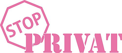 GRAZDesign Türschild Privat Stop Schild, Türaufkleber selbstklebend | Größe 25x57cm | für Hold Glas Metall Türen, Klebefolie für Büro, Teenager Zimmer - 045 hellrosa