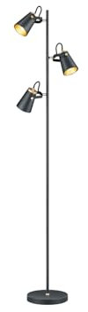 meineWunschleuchte - Lampadaire à 3 spots ajustables en métal noir mat, 160 cm