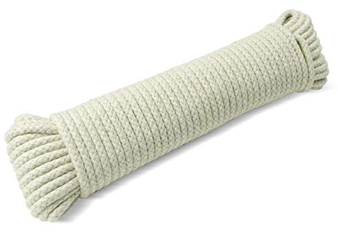 Washing Line Rope Outdoor Clothes Line Laundry Line Outdoors Multipurpose Braided Cotton Soft Rope for Garden, Arts and Crafts | 4mm (10M)