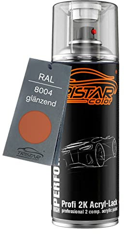 TRISTARcolor RAL 8004 Kupferbraun glänzend 2K Acryl Spraydose Sprühdose Spritzlack Sprühlack 400 ml schnelltrocknend