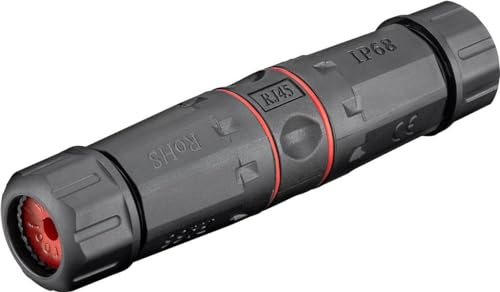Goobay 44415 per esterni (IP68) Connettore per cavo di rete LAN, CAT 6 UTP non schermato - impermeabile e antipolvere, morsettiera per montaggio LSA (senza utensili), larghezza di banda 250 MHz