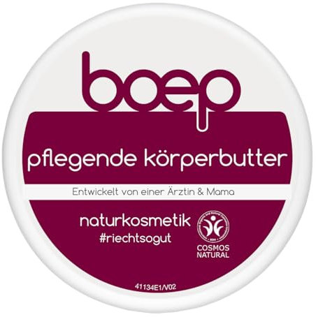 boep Pflegende Körperbutter | Naturkosmetik Body Butter mit Bio Sheabutter für weiche Haut | Für beanspruchte, trockene Haut in der Schwangerschaft entwickelt (125ml)