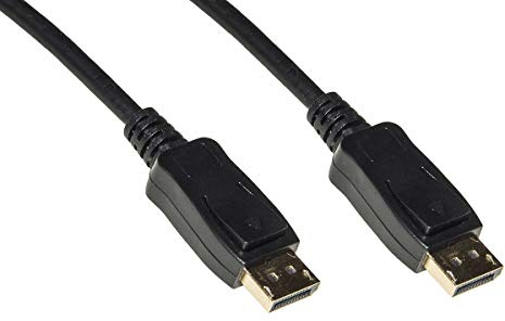LINK LKCDP10 - Cavo di connessione DisplayPort 1.2 (1 metro, nero) – Contatti dorati per trasmissione 4K audio video – Schermatura contro interferenze EMI e RFI