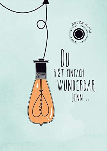 Grafik-Werkstatt Werkstatt Glückwunschkarte Geburtstag | Musikkarte mit Sound | Cover Version I really like you, 26656, blau, groß