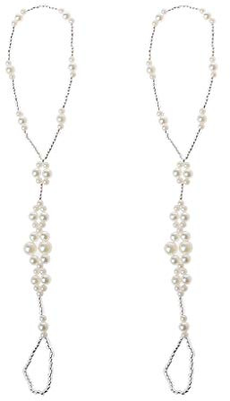 NA 2 x Perlen-Fußkettchen für Strand, Hochzeit, Fußschmuck, Barfuß-Sandalen, Fußkettchen, Kette für Mann und Frau, Geschenke