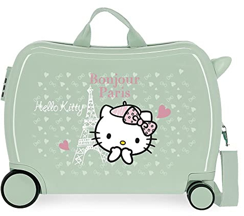 Hello Kitty Paris Valigia per bambini verde 50x39x20 cm ABS rigido Chiusura a combinazione laterale 34L 1,8 kg 4 ruote Bagaglio a mano