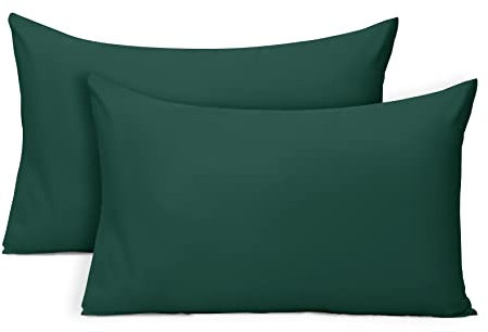 Imperial Rooms Pillow Cases 2 Pack Super Soft Easy Care Fade Resistant Brushed Microfibre Pillow Covers (Emerald, Pillow Cases 2 Pack)