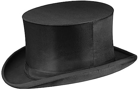 Maskworld Hochwertiger Klappzylinder - Chapeau Clacque - klassisch festlich elegant - Damen & Herren - Schwarz - Größe 57 - Höhe: 12,5 cm - handgefertigt in Deutschland - Hut-Manufaktur