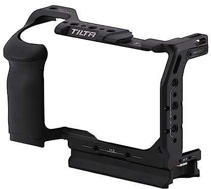 TILTA Cage pour caméra complète Compatible avec Sony ZV-E1 avec récepteur Cold Shoe, Rail NATO, Filetage M3 pour Support d'objectif et Filetage ¼-20 avec Points de repère - Noir TA-T35-FCC-B