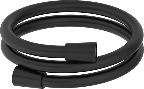 Jacob Delafon Flexible de Douche Universel, Anti-torsion, 1,6m, Noir mat | Pivot tournant côté douchette. Raccord universel G1/2. Avec Joints