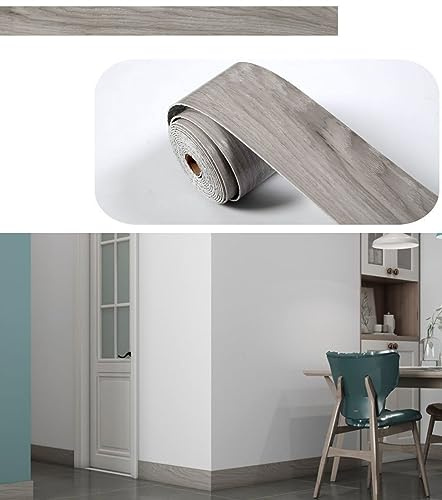 Dostear Borde del papel pintado ceniza de madera Auto Adhesivo del Papel Pintado del espuma XPE autoadhesiva Cenefa autoadhesiva para decoración de pared de cocina baño 10x500cm