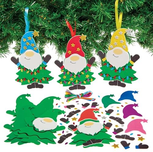 Baker Ross FX858 Kit de Decoración Árbol de Navidad Gonk Mix and Match - Lote de 8, Kit de decoración navideña para niños