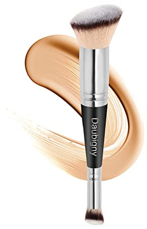 Daubigny Makeup Brushes Dual-ended Foundation Brush Concealer Brush Perfect for Any Look Premium Luxe Hair Rounded Taperd Flawless Brush Ideal for Liquid, Cream, Powder,Blending,Concealer(Angled)