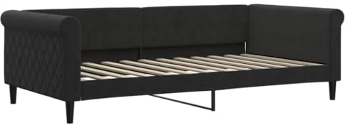 vidaXL Tagesbett Schwarz 100x200 cm Samt