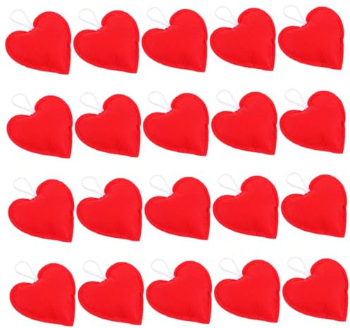 Cabilock 20stücke Roten Herzanhänger Aus Filz Dekoration Für Valentinstag Hochzeiten Und Romantische Anlässe Leichte Und Praktische Hängedekoration Für Süße Atmosphäre
