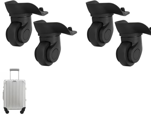 Gepäckrollen, A03 Outdoor Koffer Dämpfer einreihige Räder links & rechts Universal Gepäckrollen Suitcase Wheels DIY Ersatzteile Doppelrollen-Räder Lenkrollen Räder für Koffer (2pair)