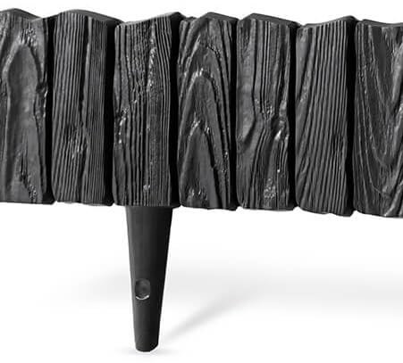 Garden & lawn/path/border edging,wood effect,2.32m length pack,ideal for curves,circles and bends,black,gray or brown (black)