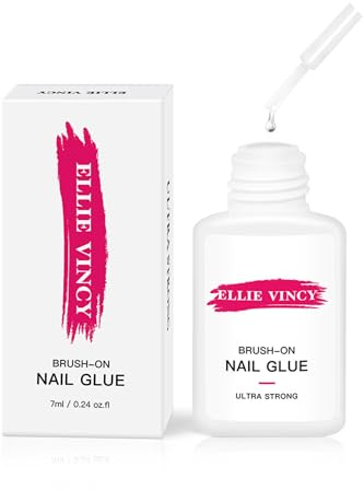 Super starker Nagelkleber zum Aufpinseln für Acryl- und Press-On-Nägel (7 ml) | langanhaltender, schnell trocknender, professioneller Nagelkleber