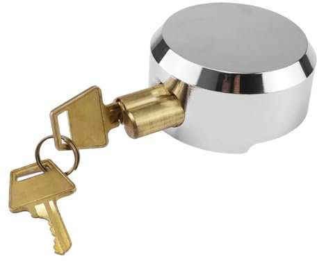 Sarini Lucchetto pesante senza grillo per furgone rotondo nascosto con 2 chiavi in acciaio temprato - Serratura porta sicurezza cromata resistente