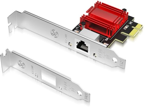 Carte réseau PCIe 2.5 Gbit, Adaptateur d'interface Ethernet GiGaPlus 2500 Mbit/s, avec Realtek RTL8125B, Wake on LAN, NIC 2.5G Compatible avec Windows/Linux/Mac OS