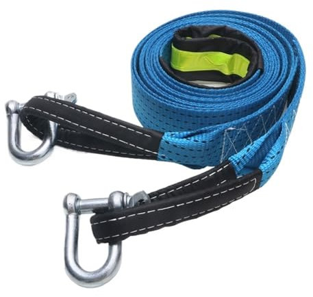 ZWCSHUU Abschleppseile 5M 8Tons Auto Abschleppseil Strape Kabel mit U-Haken Schäkel Nylon mit reflektierendem Licht for Auto LKW Anhänger