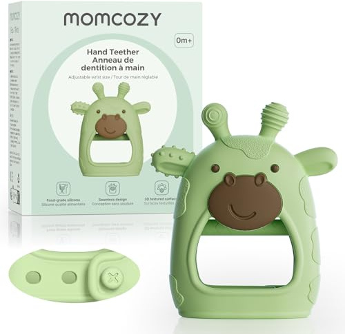 Momcozy Baby Teether Toys | Baby Teething Toys | Baby Teething Relief | Food Grade Silicone Teether Baby Toys | Baby Teether 0-6 Months | Teething Toy 6-12 Months | Baby Essential | Green